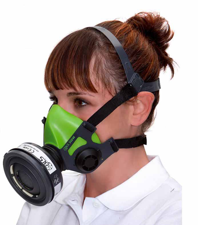 Reusable Half Face Respirator Mask BLS 5GE46 with Universal RD40 Connection for P3 Filter